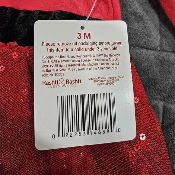 Rudolph The Red Nosed Reindeer Long Sleeve Christmas Dress with underwear NWT - Picture 5 of 8